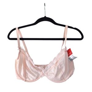 NWT Triumph Germany Unlined Lace Pink Romantic Feminine Bra 38D